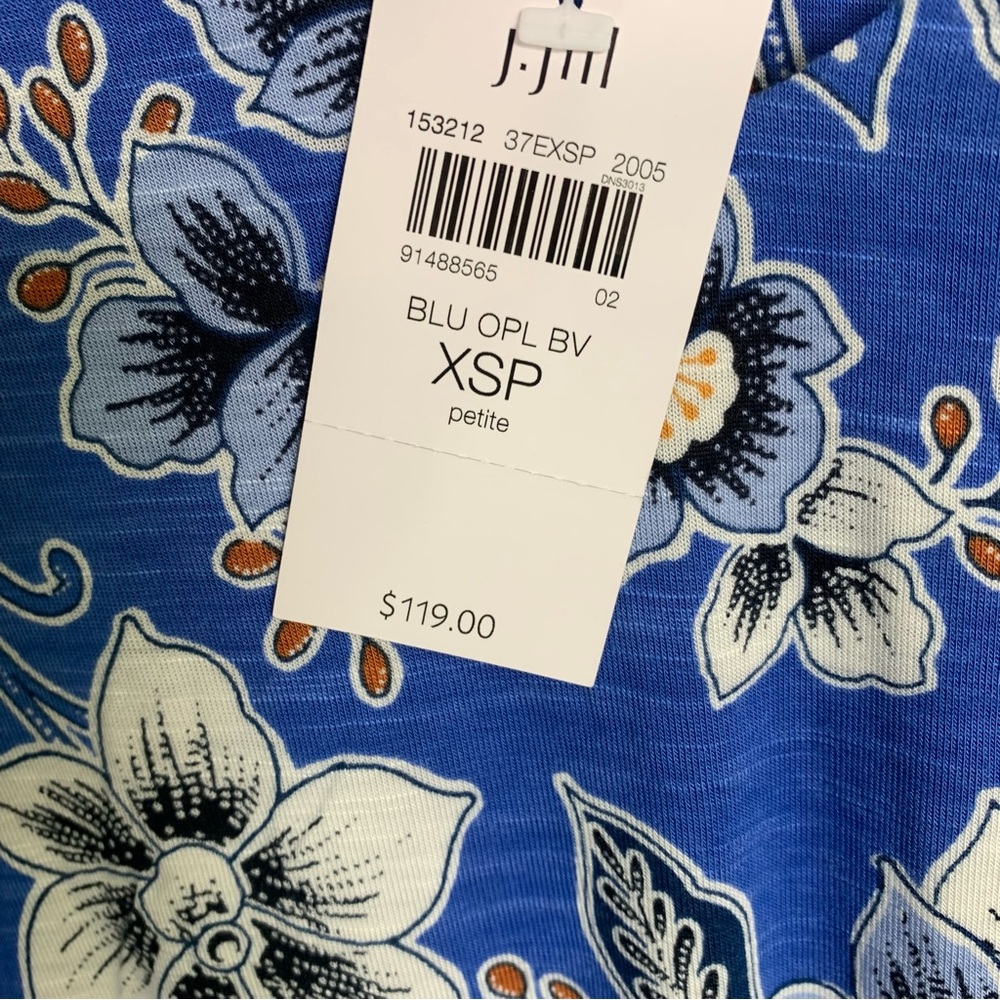 J.Jill Coastal Jersey Floral Tassel Detail Maxi Dress - Picture 9 of 14